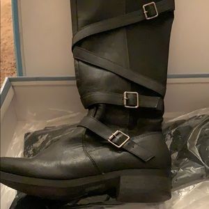 Black knee high boots